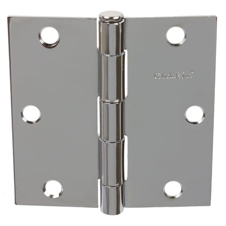 Gliderite Hardware 3-1/2 in. Polished Chrome Square Door Hinge - 3500-PC, 12PK 3500-PC-12
